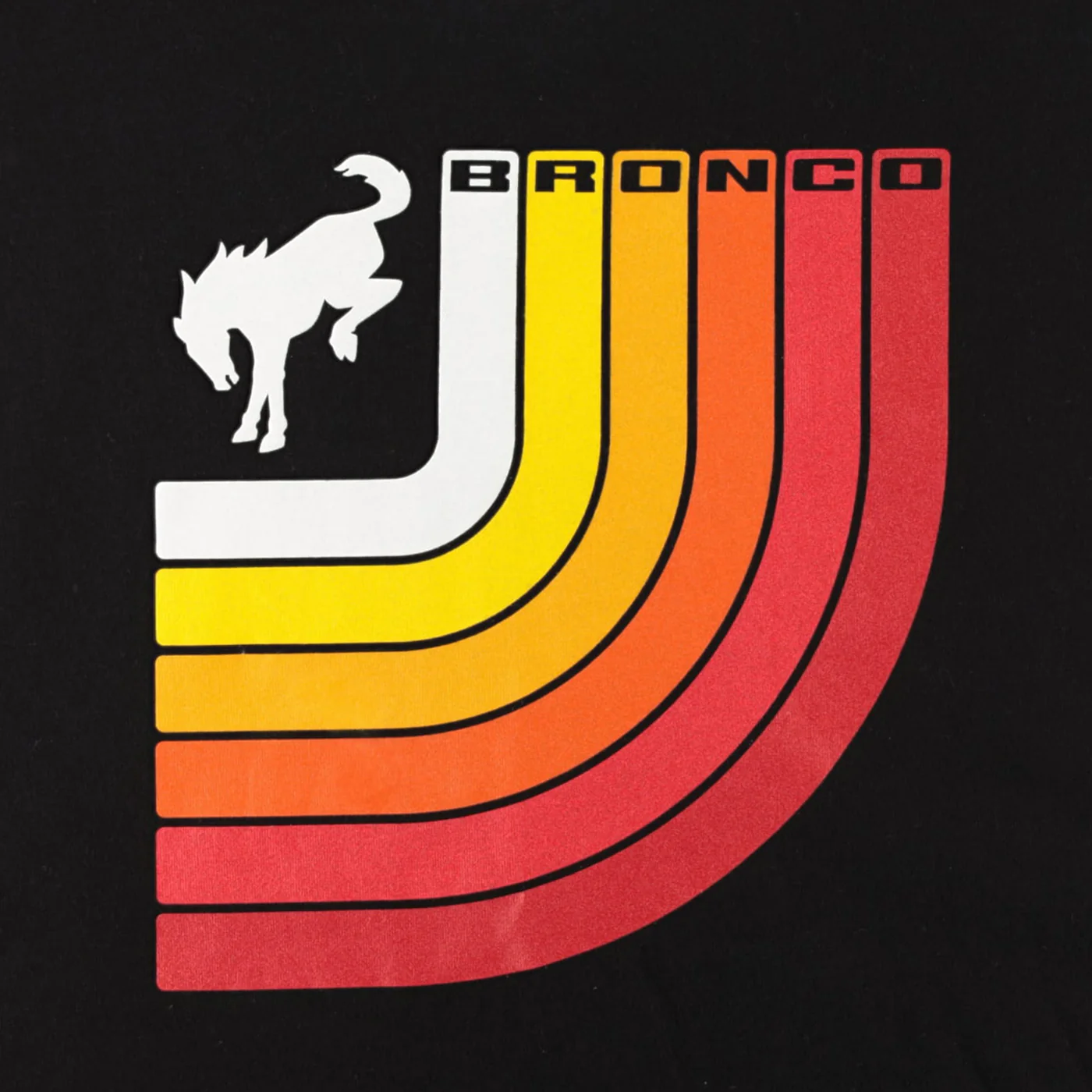 Ford Bronco Free Wheeling Retro Striped T-Shirt - Image 4