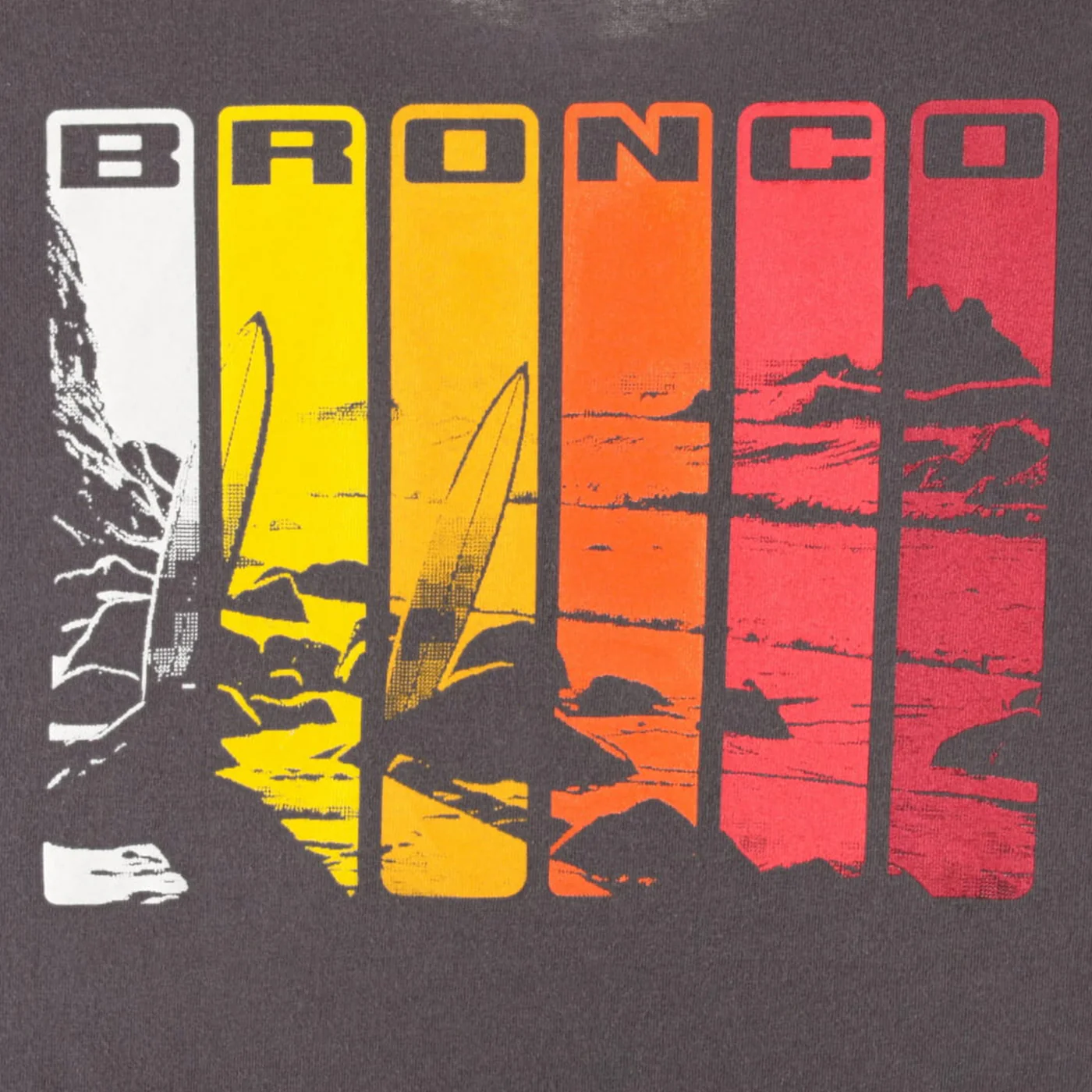 Ford Bronco Free Wheeling Striped Surfing Graphic T-Shirt - Image 5