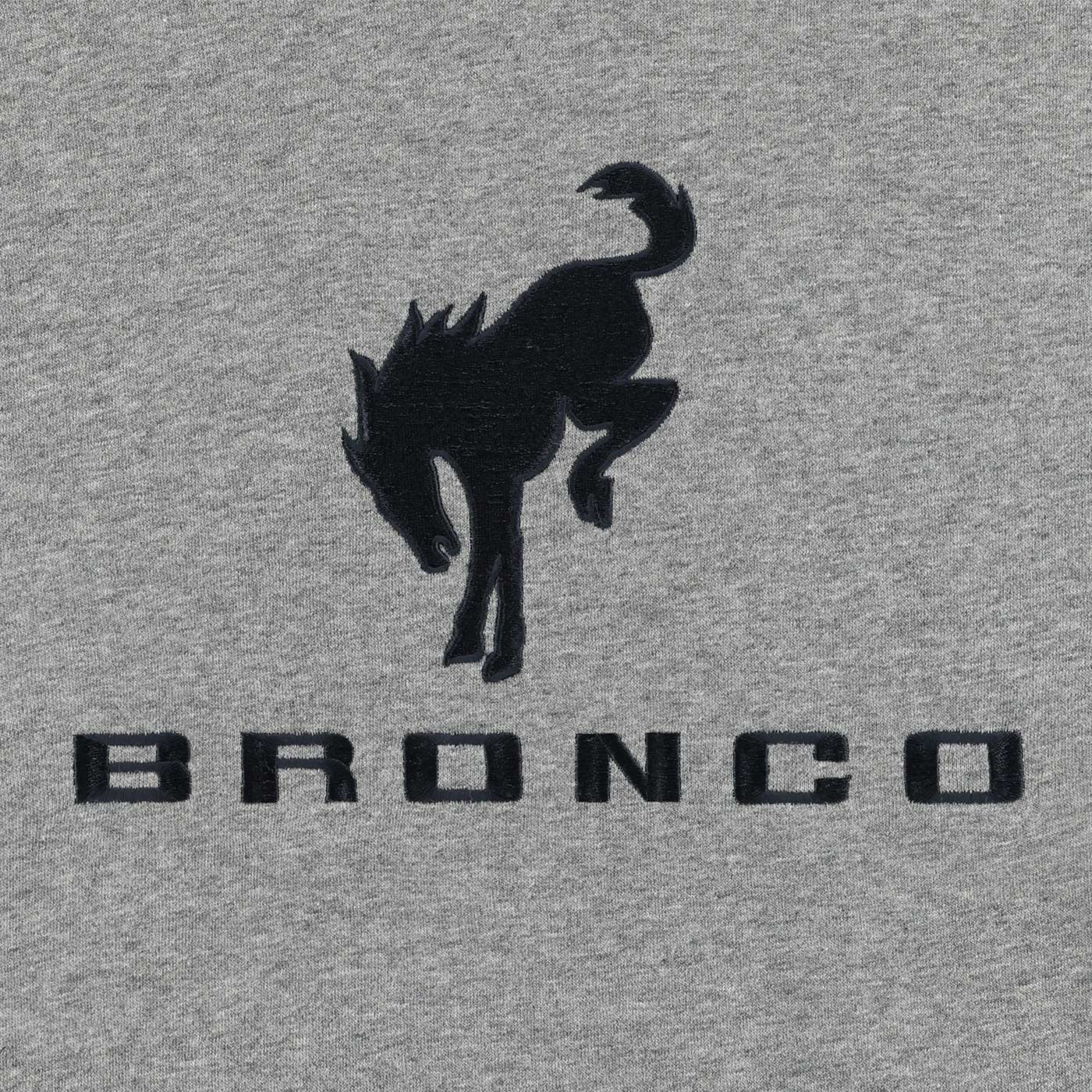 Ford Bronco Mens Gray Embroidered Fleece Hoodie - Image 5