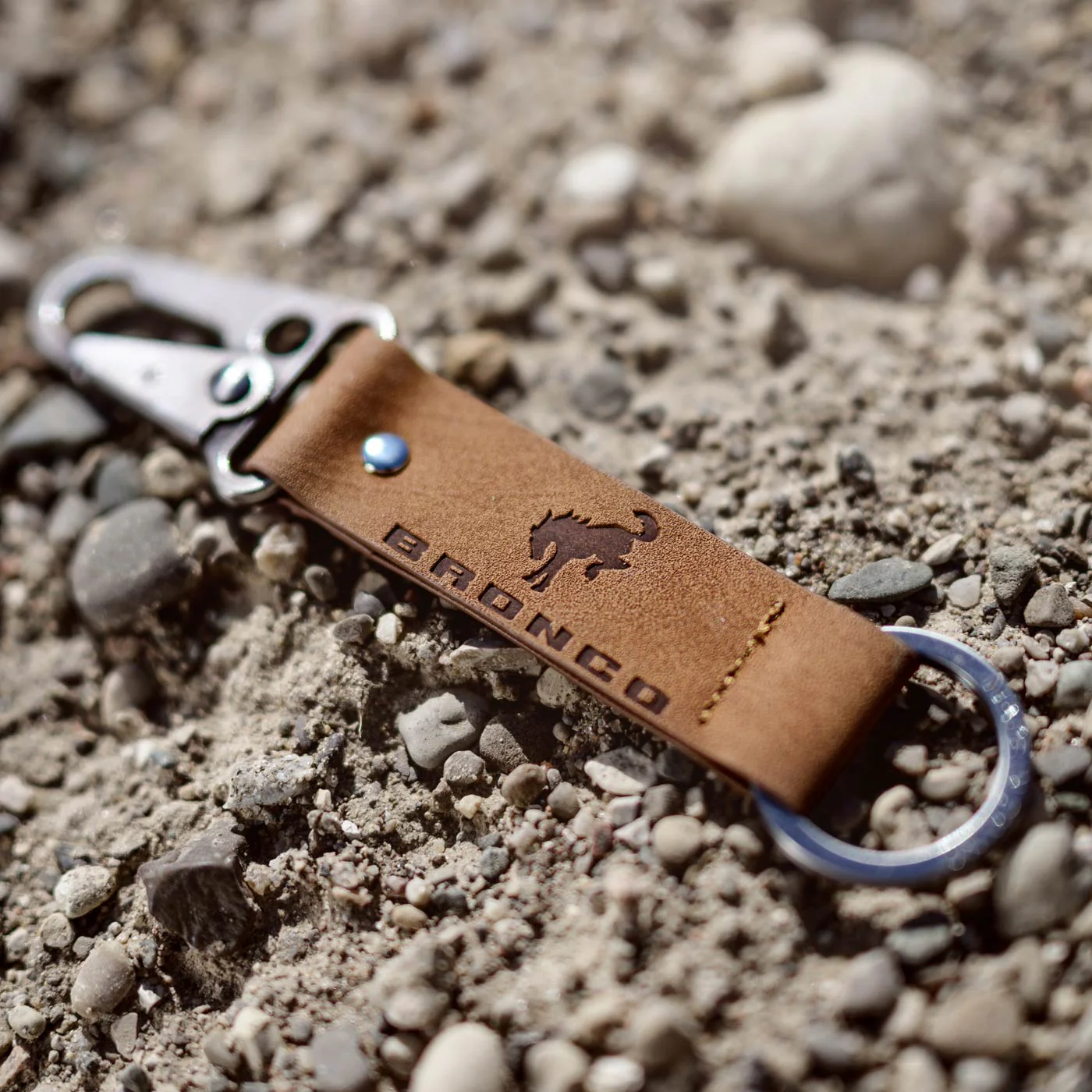 Ford Bronco Leather Carabiner Keychain - Image 3