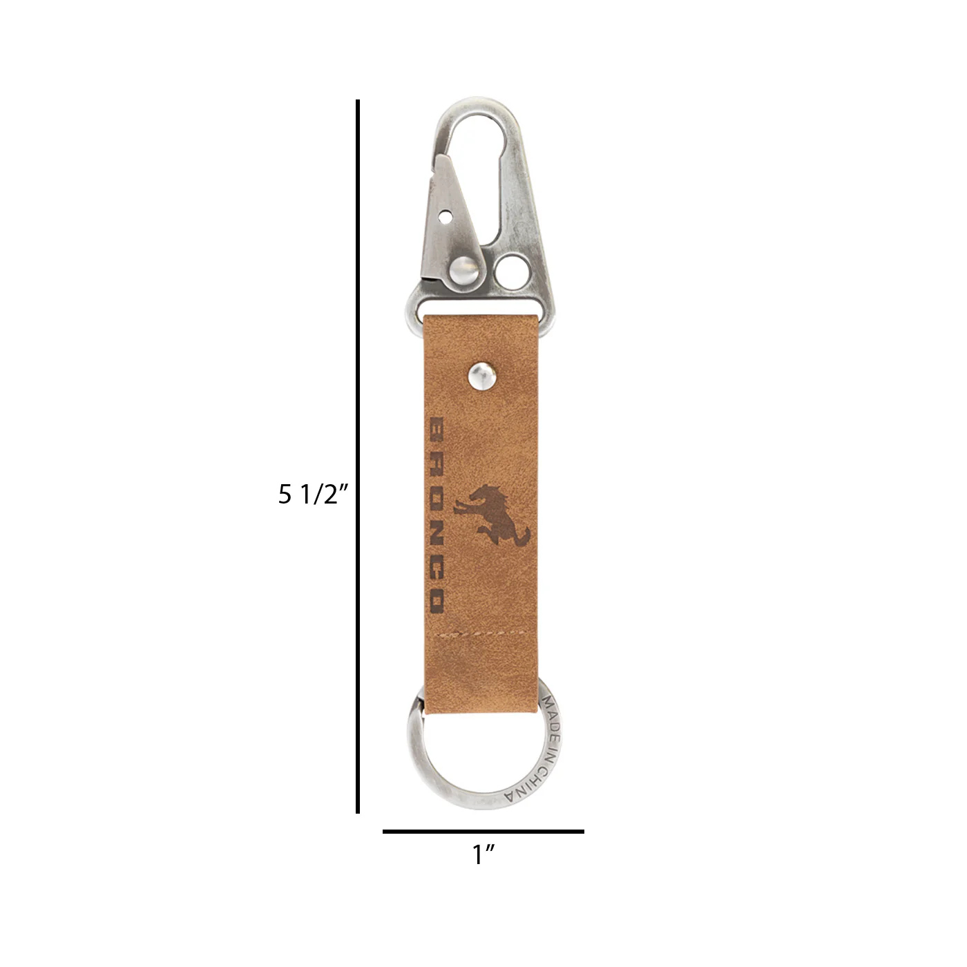 Ford Bronco Leather Carabiner Keychain - Image 4
