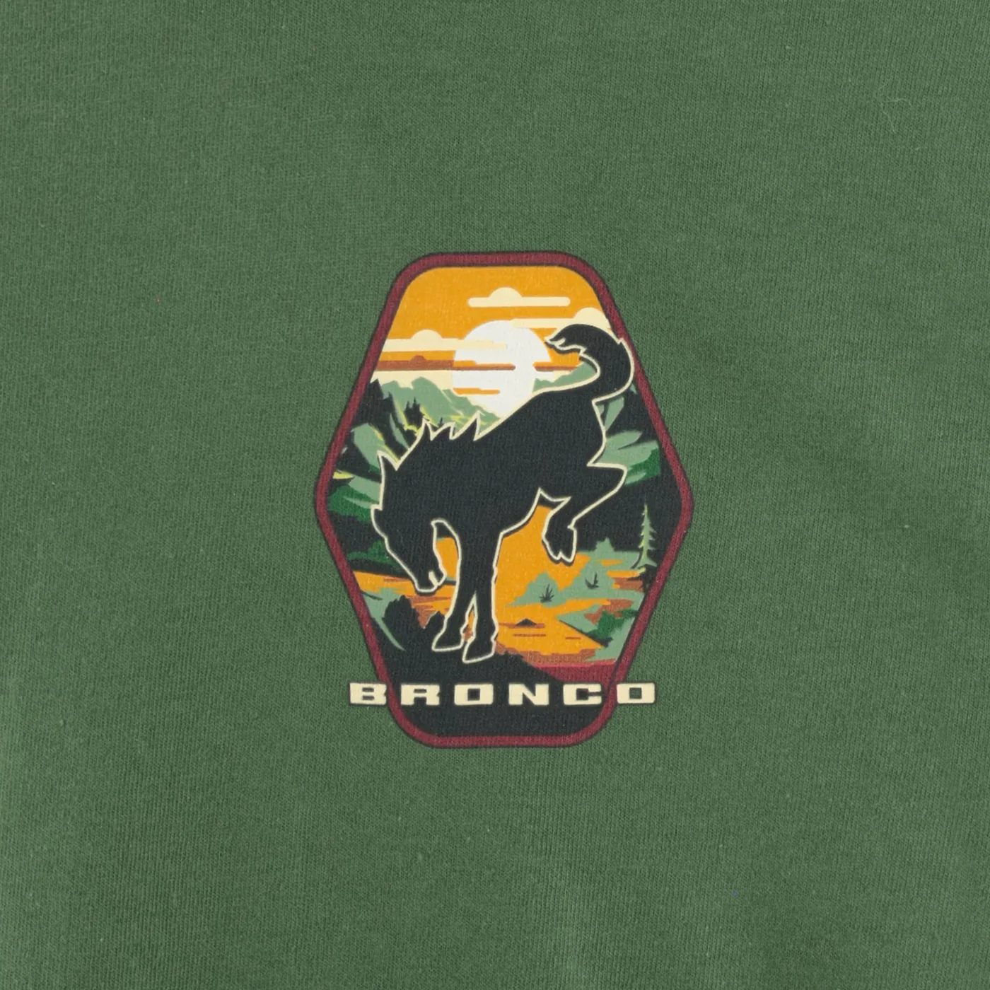 Ford Bronco Built Wild Badge Green Mens Long Sleeve Shirt - Image 7