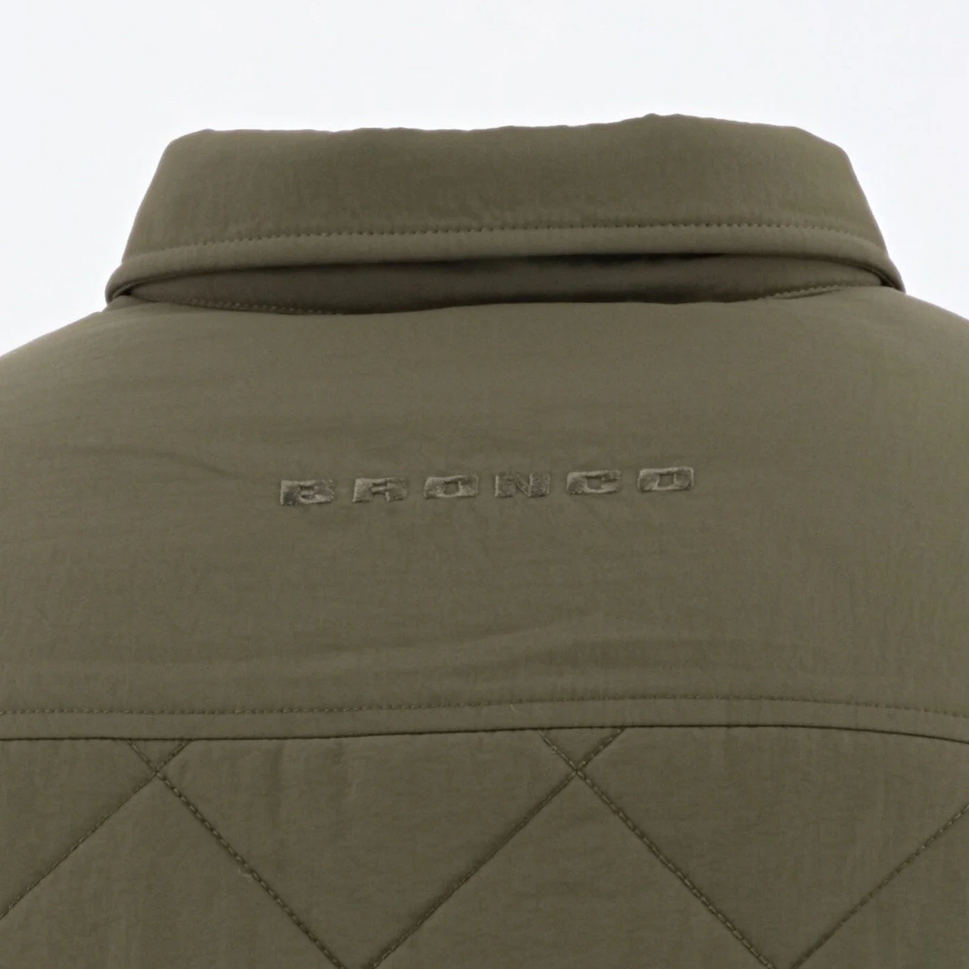 Ford Bronco Mens Army Green Quilted Insulated Jacket - Image 5