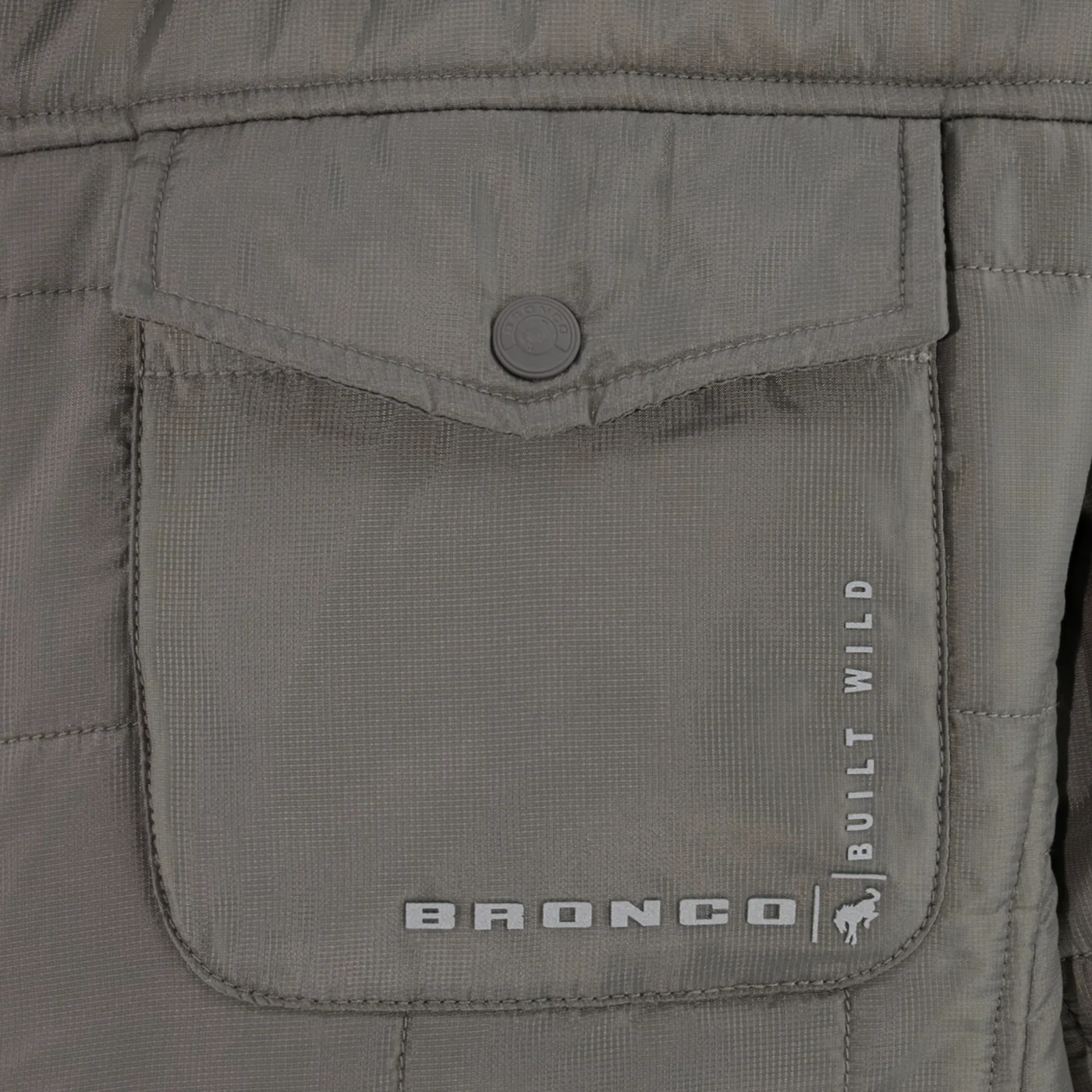 Ford Bronco Mens Gray Water Resistant Quilted Jacket - Image 5
