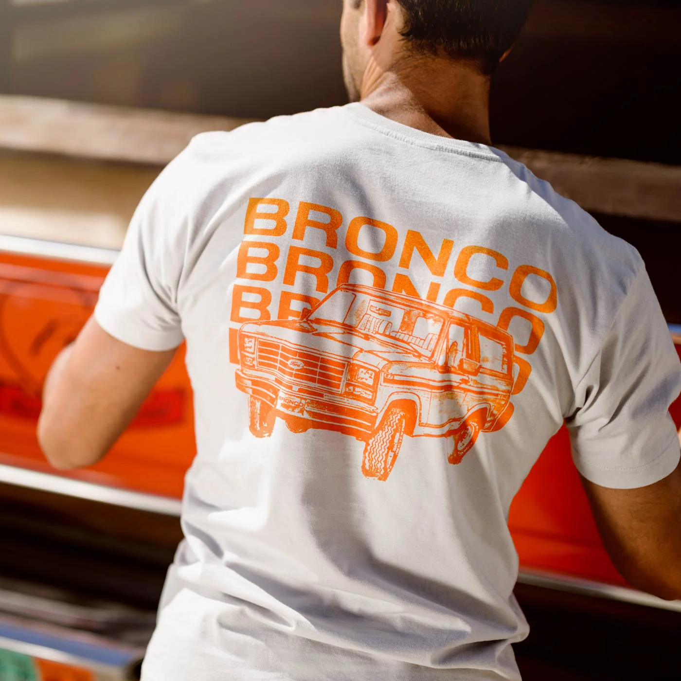 Ford Bronco Mens Retro Repeat Graphic Short Sleeve T-Shirt - Image 2