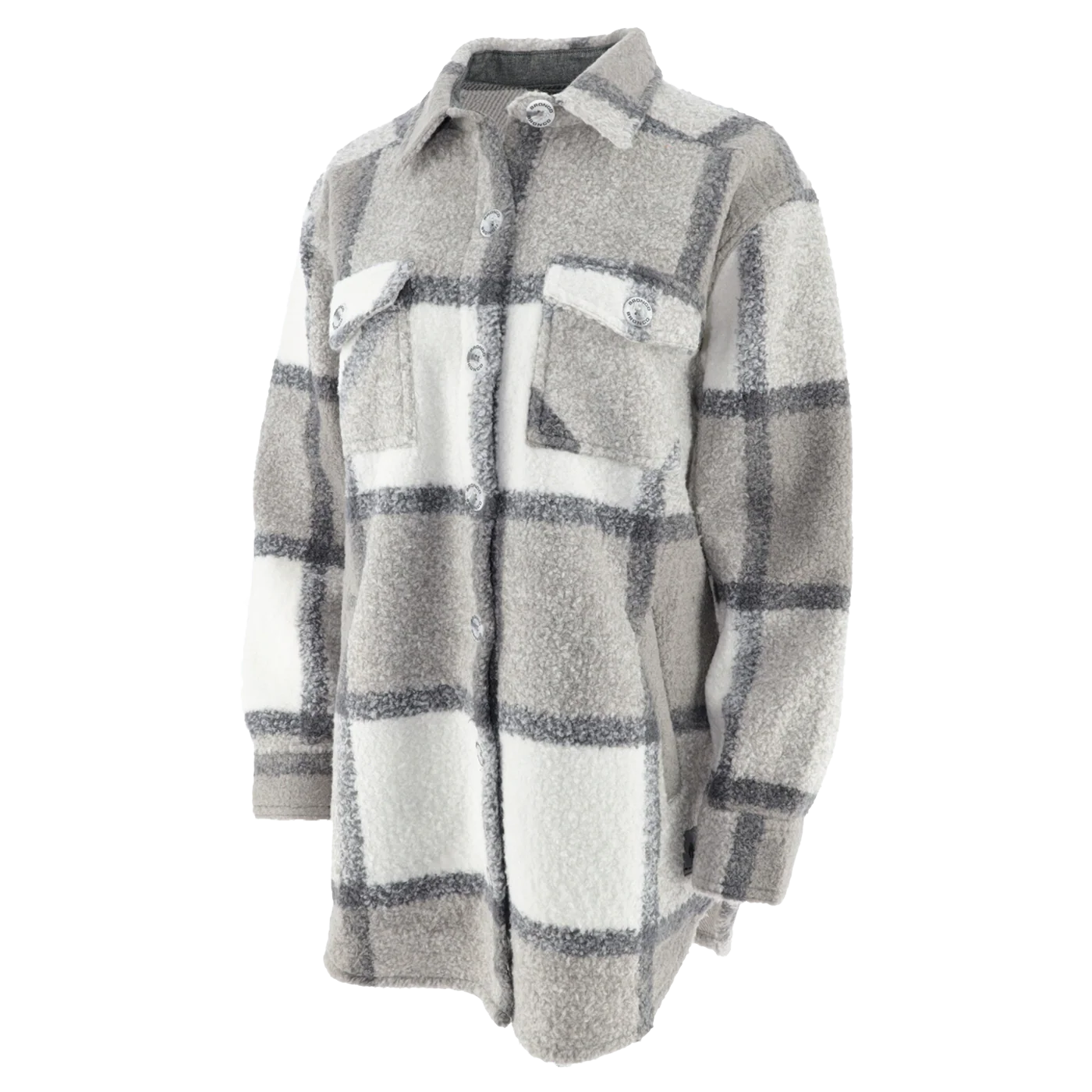 Ford Bronco Womens Plaid Button Up Shirt Jacket - Image 4