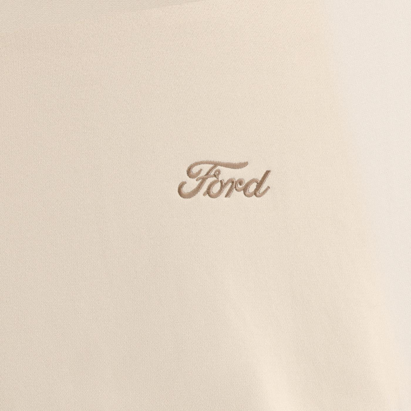 Ford Script Cream Oversized Hoodie - Image 3