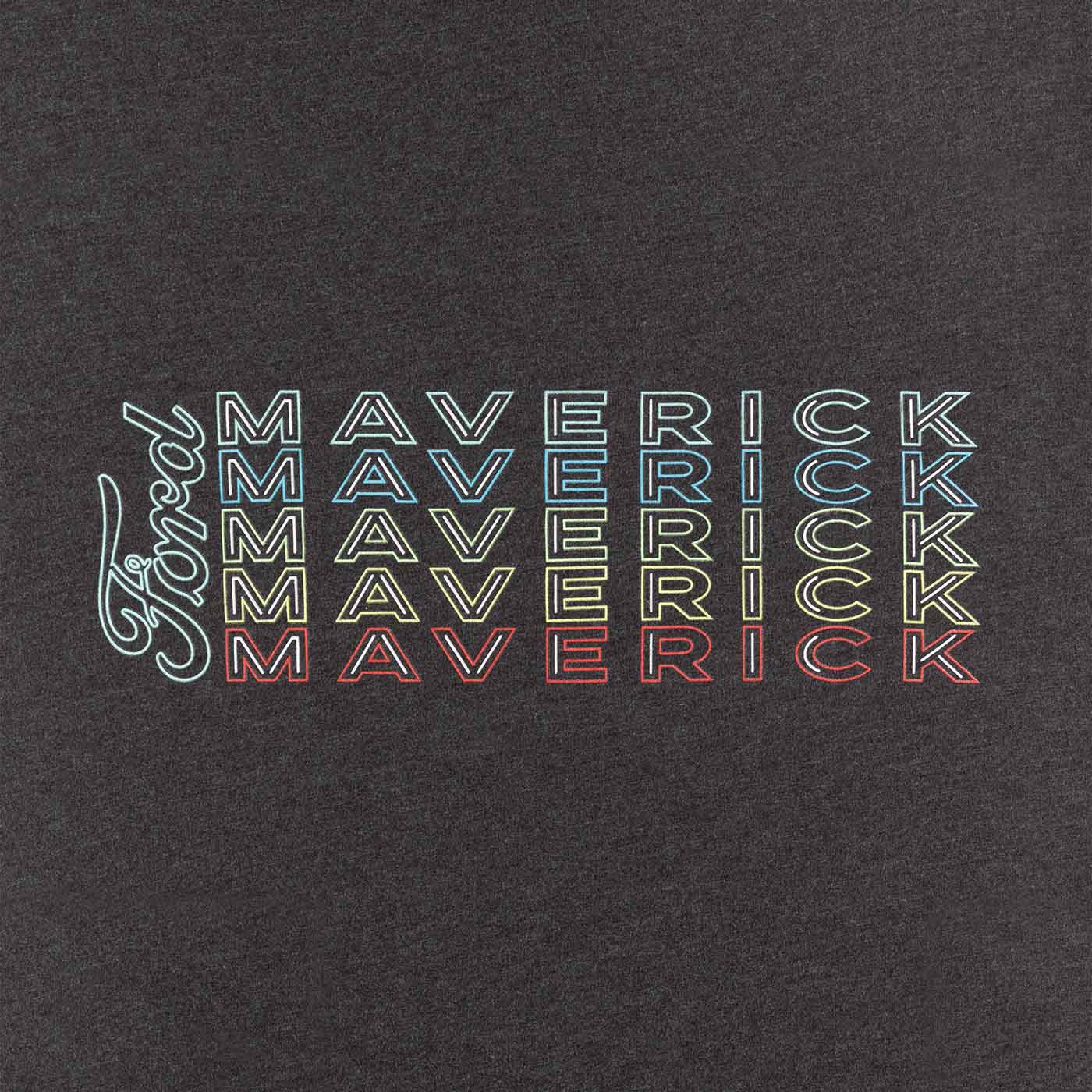 Ford Maverick Mens Gradient Neon Sign Graphic T-Shirt - Image 4