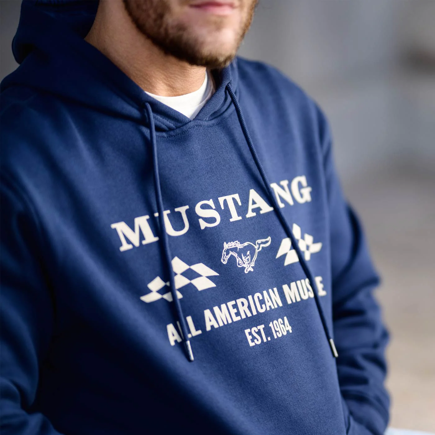 Ford Vintage Mustang 1964 All American Muscle Mens Hoodie - Image 4