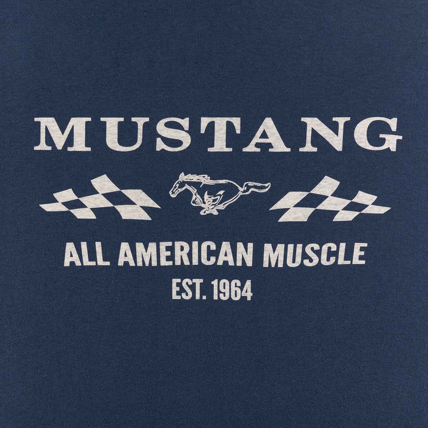 Ford Vintage Mustang 1964 All American Muscle Mens Hoodie - Image 6
