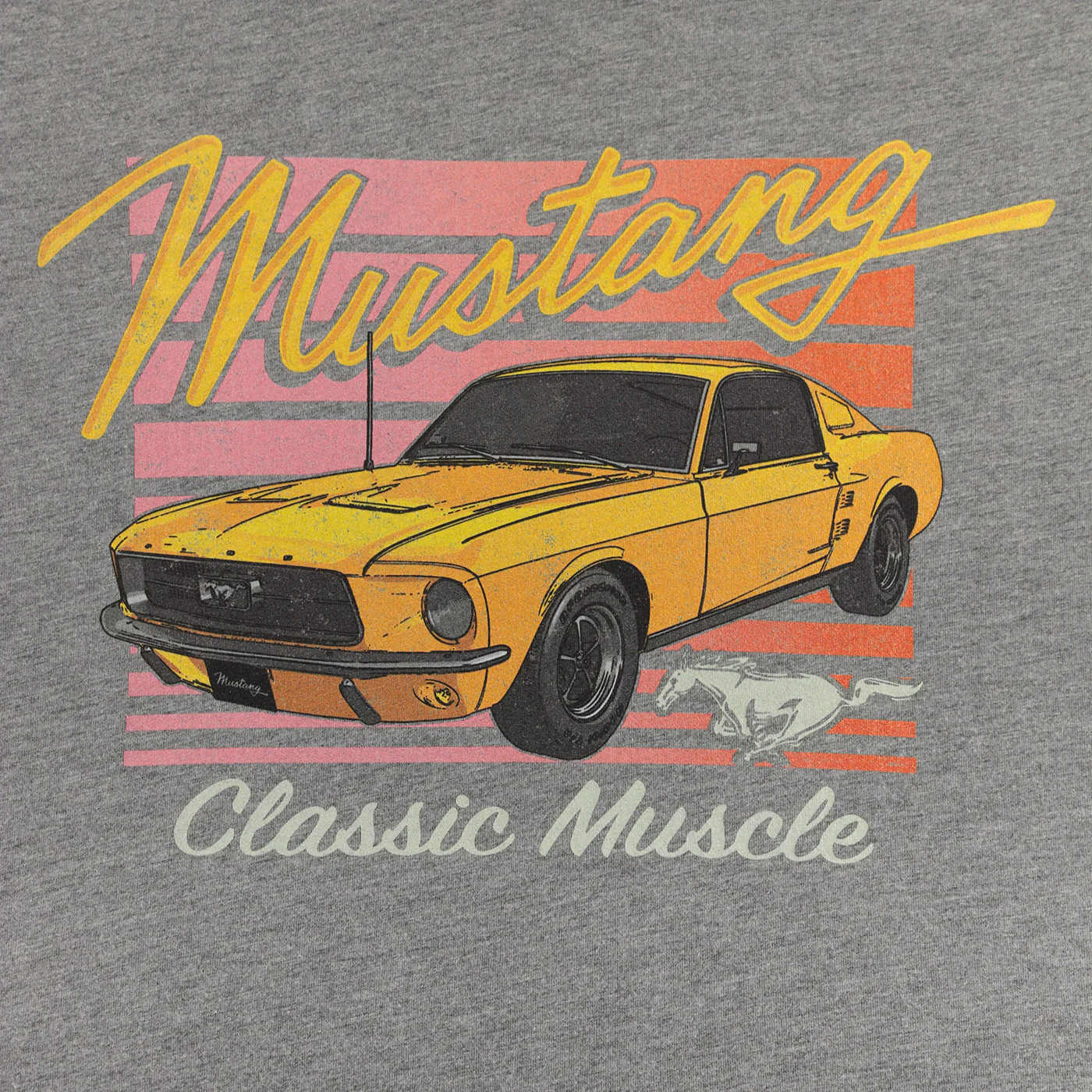 Ford Mustang Mens Classic Muscle Charcoal Short Sleeve T-Shirt - Image 3