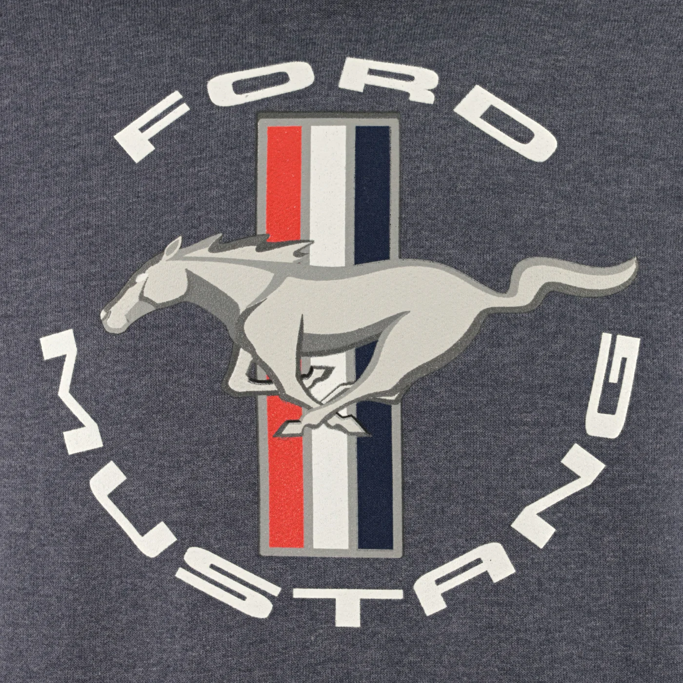 Ford Mustang Tribar Blue Mens Fleece Pullover Hoodie - Image 3