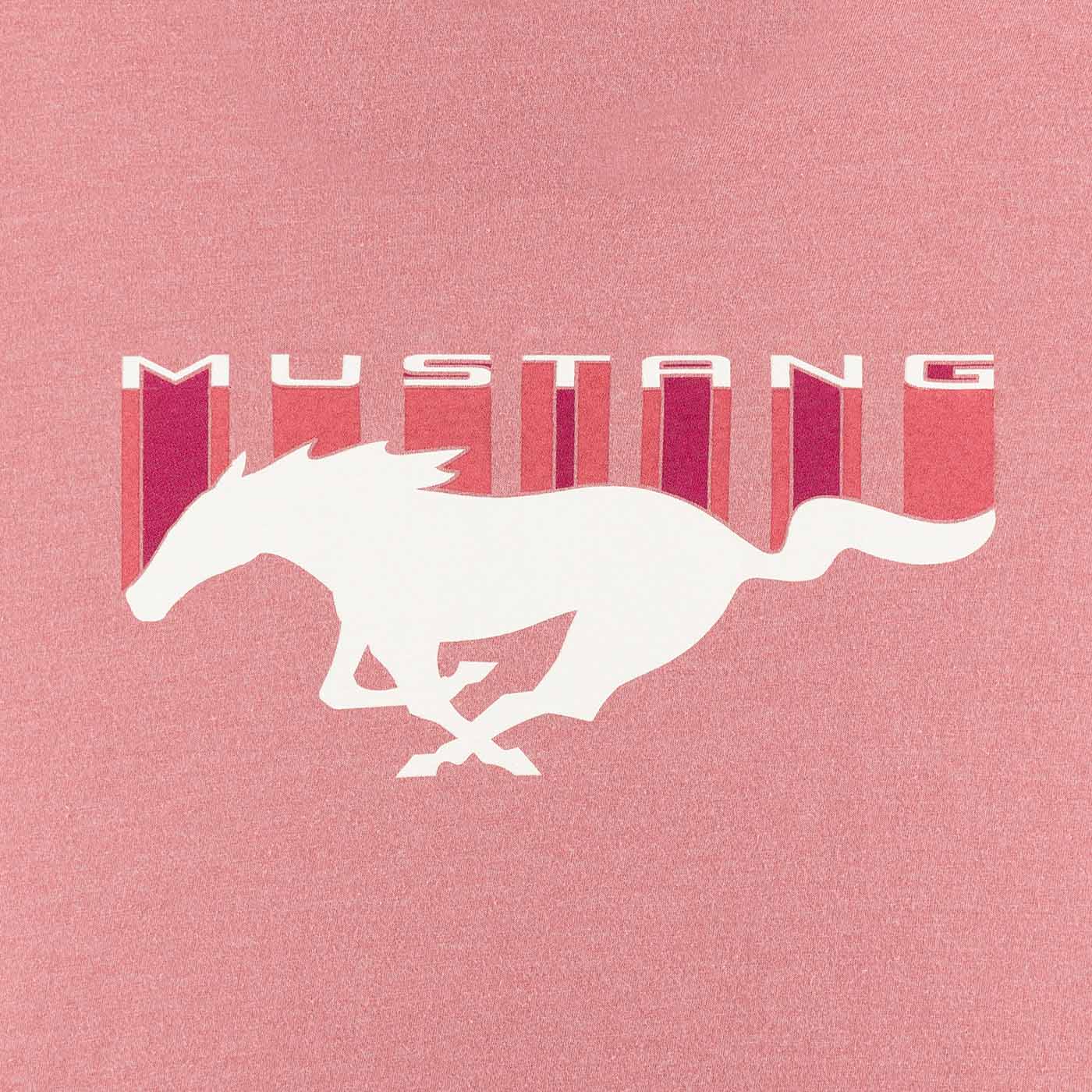 Ford Mustang Womens Pony Logo Pink V Neck T-Shirt - Image 5