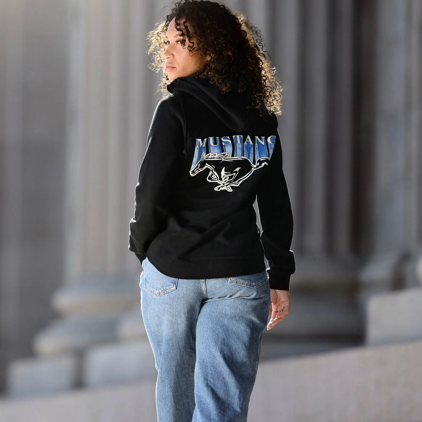 Ford Mustang Womens Pony Logo Graphic Hoodie - Image 4