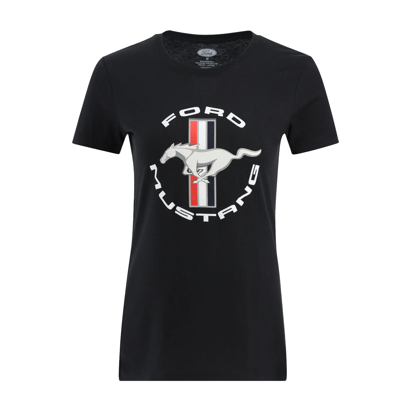 Ford Mustang Womens Tribar Logo Graphic T-Shirt - Image 3