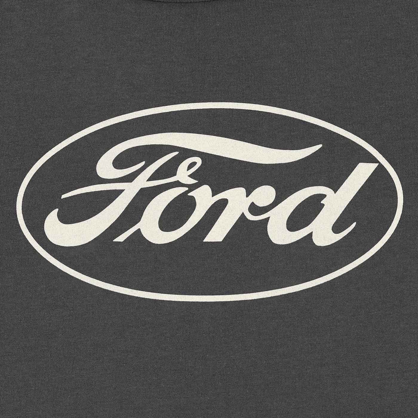 Ford Oval Womens Vintage Charcoal Gray Short Sleeve T-Shirt - Image 5