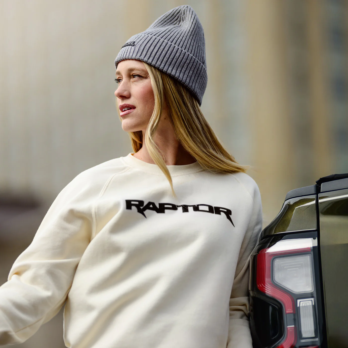 Ford Trucks Raptor Gray Premium Knit Beanie - Image 3