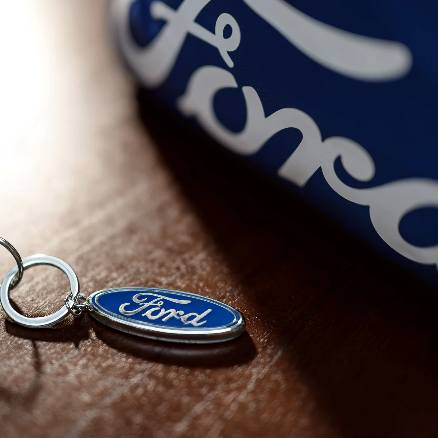 Ford Oval Blue Enamel Keychain - Image 2