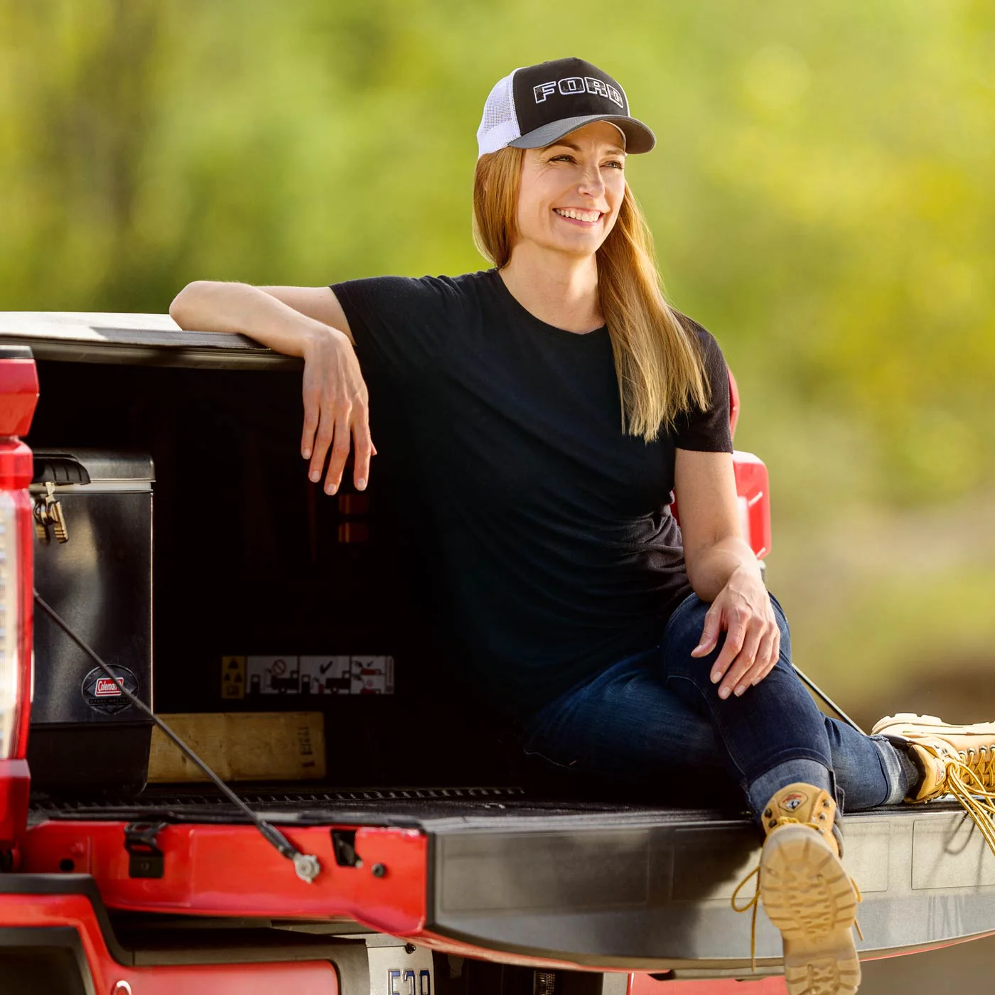 Ford Trucks Block Letter White Mesh Snapback Hat - Image 2