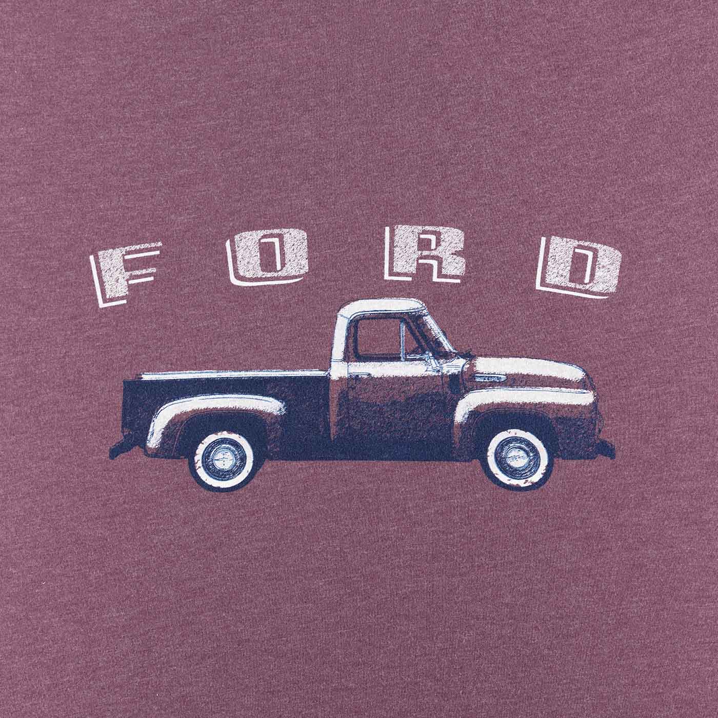 Ford Womens Vintage Truck Purple Short Sleeve T-Shirt - Image 3