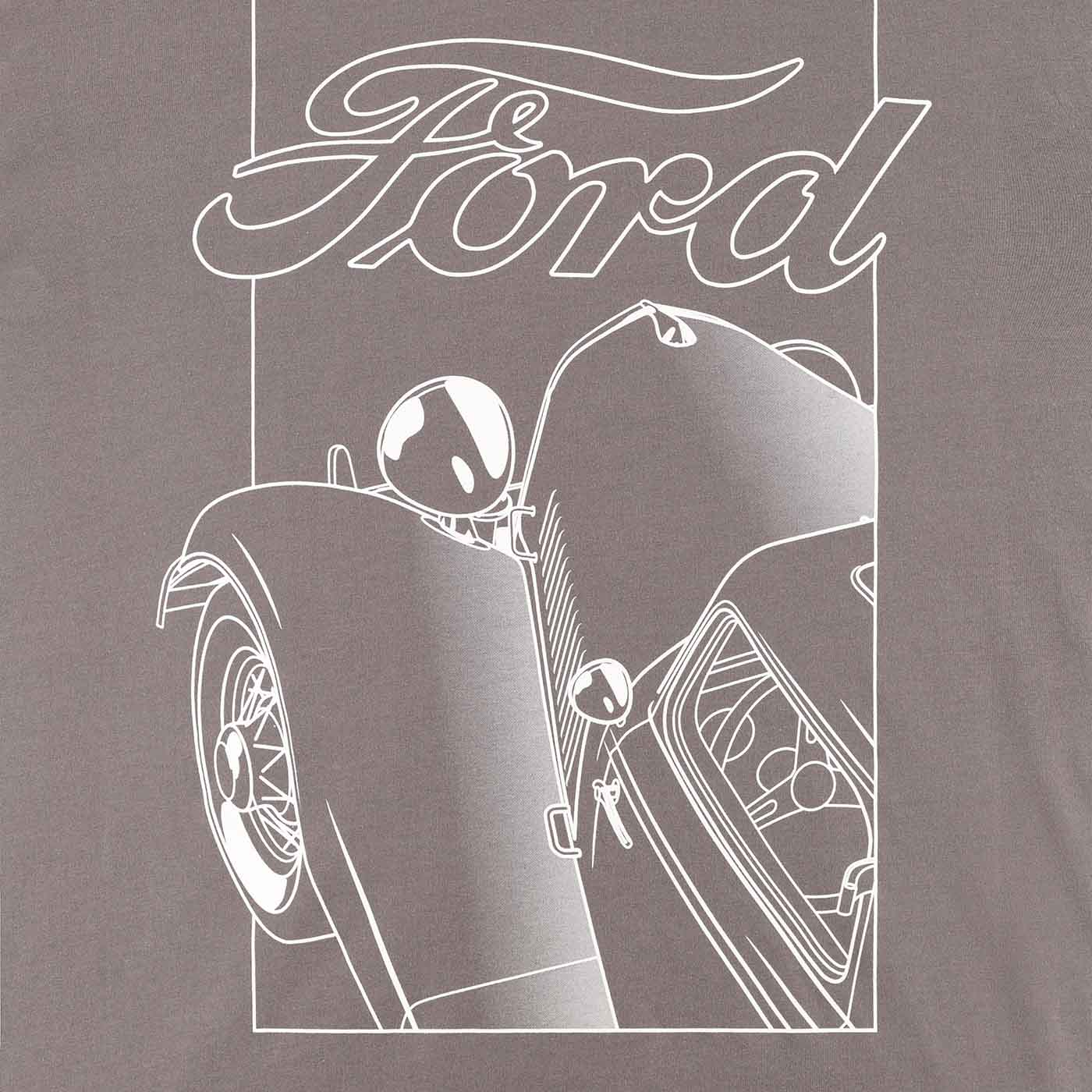 Ford Script Mens Charcoal Gray Model T Short Sleeve T-Shirt - Image 4